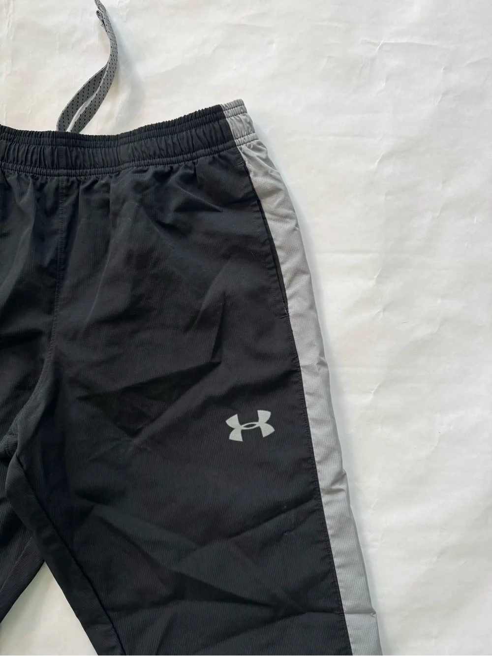 Under Armour Black Track Pants with Gray Side Panels